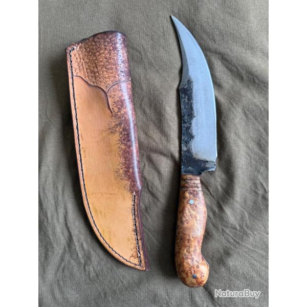 Couteau bowie artisanal forg� chasse/buschcraft