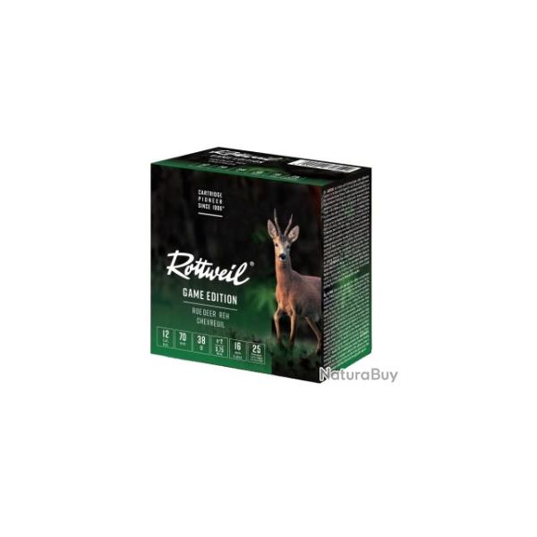 Munitions ROTTWEIL game edition chevreuil cal.12/70.5 38g par 25