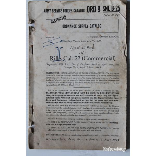 Catalogue des forces arm�es USA Rifles cal 22 Lr