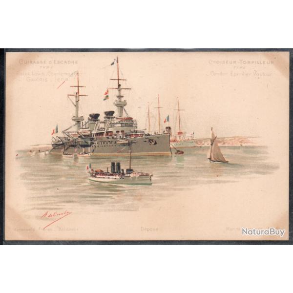 CPA - Marine Militaire - CUIRASSE D'ESCADRE/CROISEUR - TORPILLEUR  N�3762