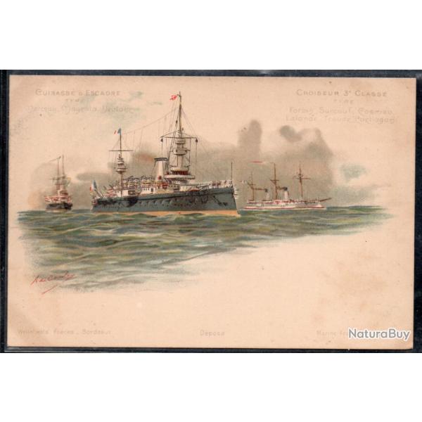 CPA - Marine Militaire - CUIRASSE D'ESCADRE/CROISEUR - 3e CLASSE  N�3763