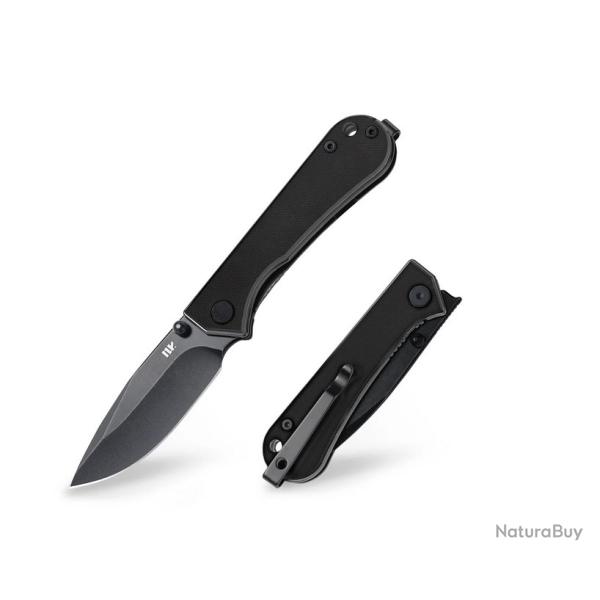 Couteau NUKNIVES Kumpanter Lame Acier Outil D2 Black Manche G10 Noir Liner Lock NUKS131008