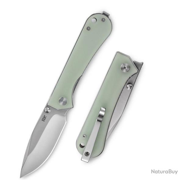 Couteau NUKNIVES Kumpanter Lame Acier D2 Manche G10 Jade Liner Lock KIVT NUKS131005