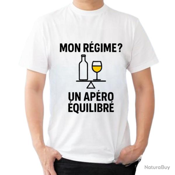 Tee-shirt humoristique "Mon r�gime ? Un ap�ro �quilibr�"
