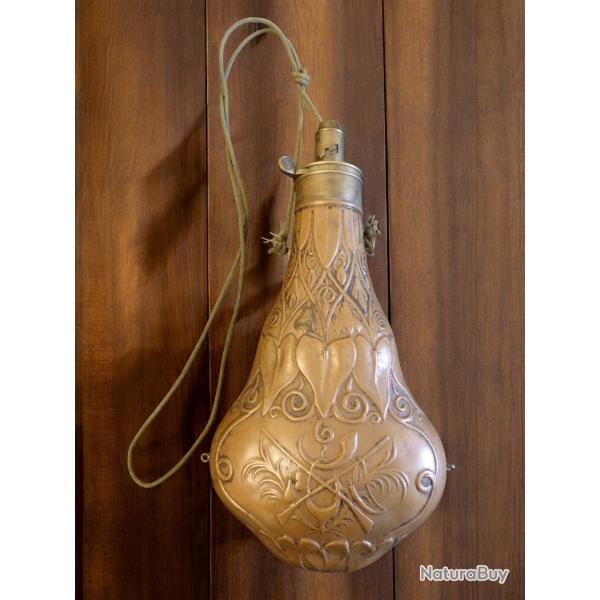 Poire � poudre ancienne G & J.W. Hawksley - grand mod�le 25cm - XIXe si�cle - Fonctionnelle