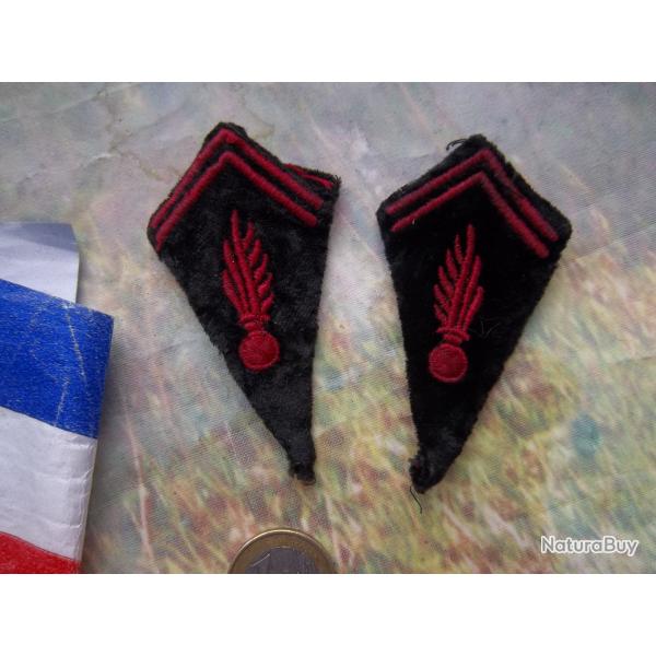 lot insignes de col g�nie pompier velour