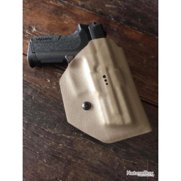 Holster KYDEX custom pour Sig Sauer SP2022/SP2009, couleur Tan/FDE (Beige).