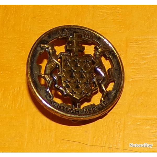 10� R�giment d'Artillerie, KENTOCH MERVEL, lisse, FABRICANT SANS , HOMOLOGATION SANS, BON ETAT VOIR