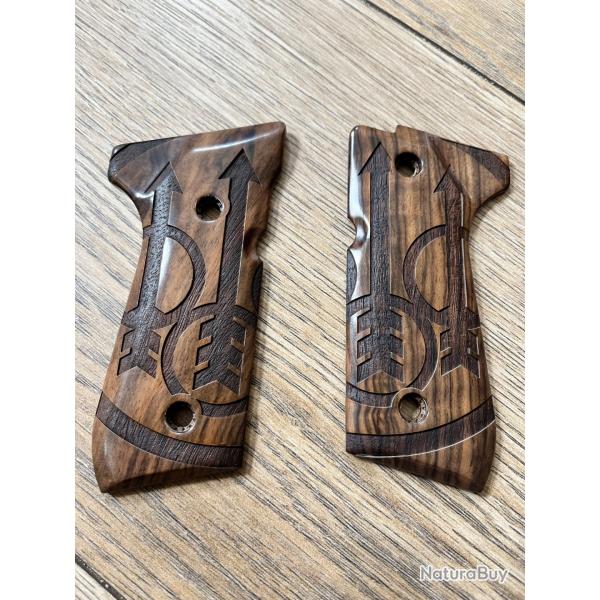 Plaquette de crosse en noyer pour Beretta 92 et compatible