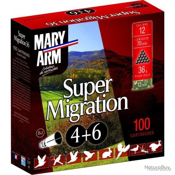 Cartouches Mary Arm Super Migration 36g Duo - Cal. 12/70 N�4 & 6 bte de 100