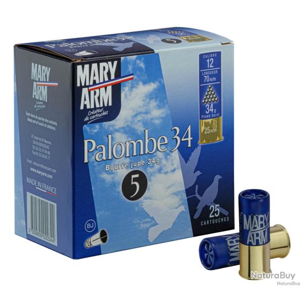 Cartouches Mary Arm Palombe 34 BJ Cal. 12 70 bte de 25