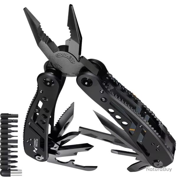 Pince Multifonction 24 en 1 Acier Inoxydable | Outil Survie, Camping, Bricolage, Chasse, P�che Promo