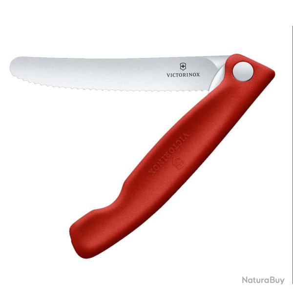 Couteau office pliant Victorinox Swiss Classic 11cm rouge a dents