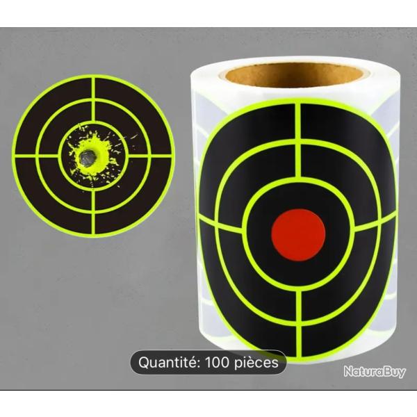 100 pastilles autocollante ractive jaune