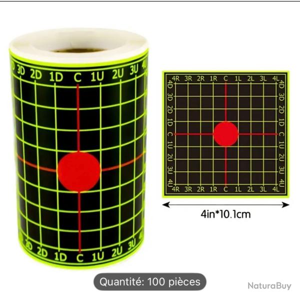100 autocollant ractif jaune carr