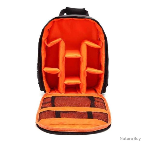 SAC � DOS POUR APPAREIL PHOTO - COMPARTIMENT�, IMPERM�ABLE ET REMBOURR� - ORANGE - LIVRAISON GRATUIT