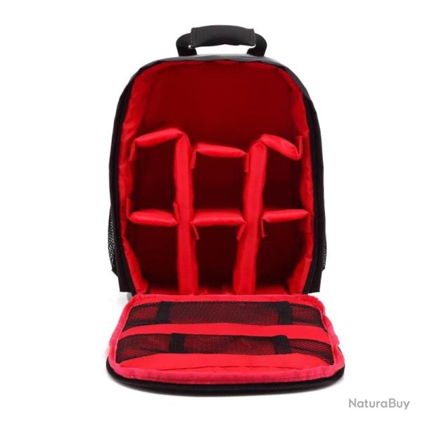 SAC � DOS POUR APPAREIL PHOTO - COMPARTIMENT�, IMPERM�ABLE ET REMBOURR� - ROUGE - LIVRAISON GRATUITE