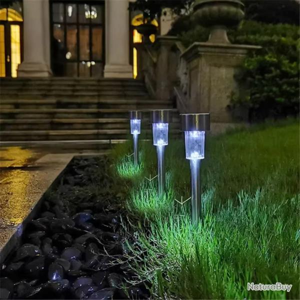 10x LAMPES DE JARDIN SOLAIRES AUTONOMES - LUMI�RE BLANCHE - LIVRAISON GRATUITE