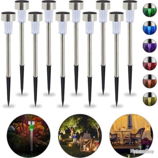 LAMPES DE JARDIN SOLAIRES AUTONOMES - MULTICOLORES - LIVRAISON GRATUITE