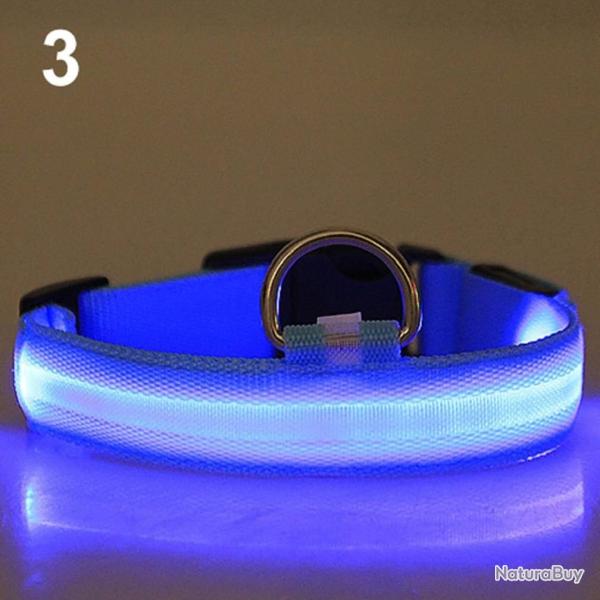 COLLIER POUR CHIENS LUMINEUX -Taille XXL 43-62CM - BLEU - LIVRAISON GRATUITE