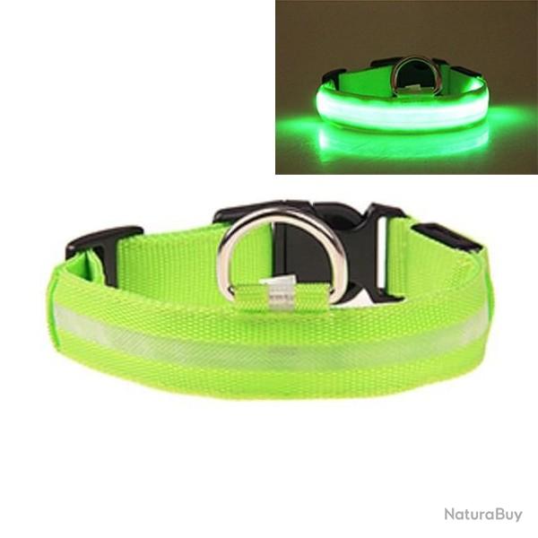 COLLIER LUMINEUX POUR CHIENS RECHARGEABLE -Taille XXL 43-62CM - VERT - LIVRAISON GRATUITE