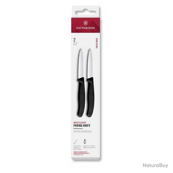 6.7603.2 Set 2 couteaux office Victorinox SwissClassic noir 8cm
