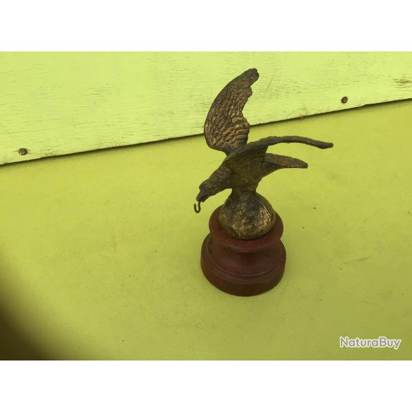 VENDU PAR LE-CUIRASSIER AIGLE PORTE MONTRE EN BRONZE SUR SOCLE BOIS
