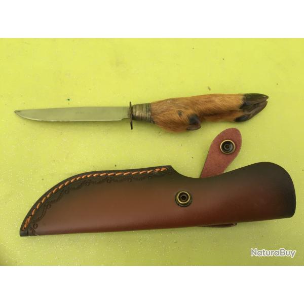 VENDU PAR LE-CUIRASSIER  COUTEAU ALLEMAND ROSTFREI FOURREAU CUIR