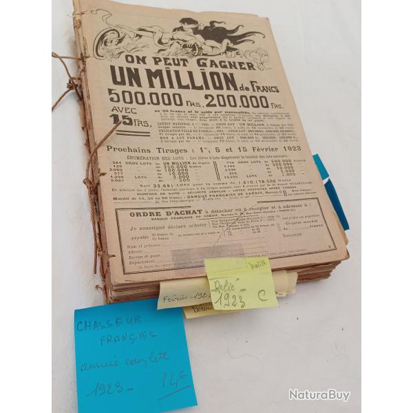 Chasseur Fran�ais ann�e compl�te 1923 reli�e