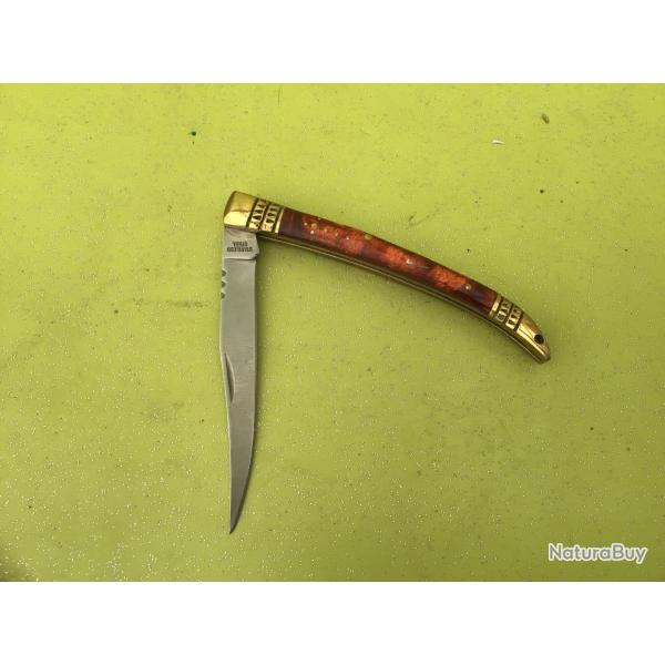 VENDU PAR LE-CUIRASSIER COUTEAU PLIANT STAINLESS STELL LAME EFILEE