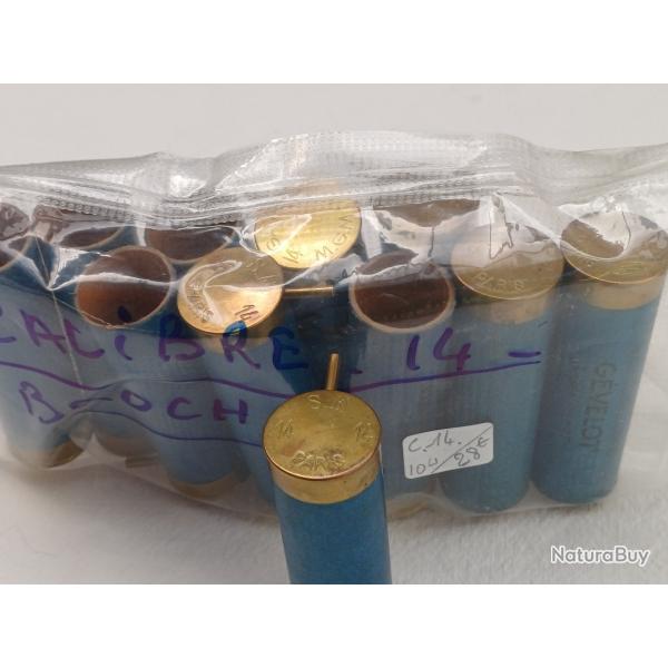 1 lot de 10 douilles de chasse � broche calibre 14x65