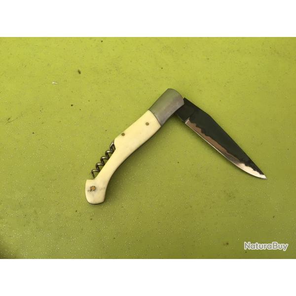 VENDU PAR LE-CUIRASSIER N�1 COUTEAU PLIANT ARTISANAL LAME FINIE A LA FORGE