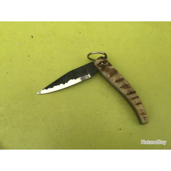 VENDU PAR LE-CUIRASSIER N�2 COUTEAU PLIANT ARTISANAL LAME FINIE A LA FORGE