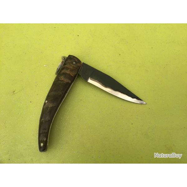 VENDU PAR LE-CUIRASSIER N�3 COUTEAU PLIANT ARTISANAL LAME FINIE A LA FORGE