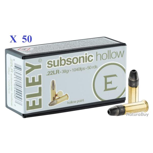 Cartouches 22LR ELEY  Subsonique  boite de 50 pour tir sportif