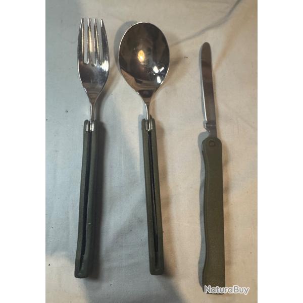 Kit de couverts pliables militaires 3 pi�ces - �tat NEUF
