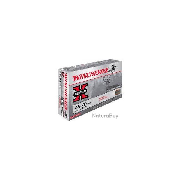 Boite de munition Winchester 45/70 Gouvernement Jacketed Hollow Point 300GR x20