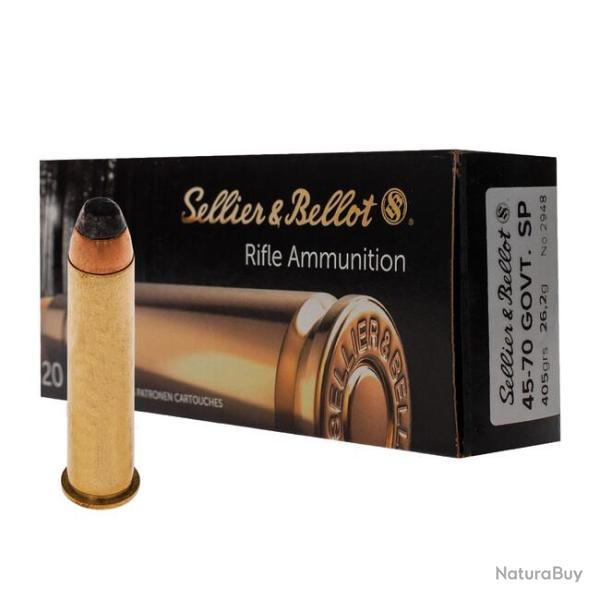 Boite de munition Sellier Bellot 45/70 Gouvernement SP 405GR 26.2g x20