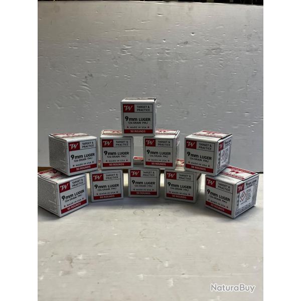 Op� mun ! BALLES WINCHESTER CALIBRE 9x19 FMJ 124GR PAR 500