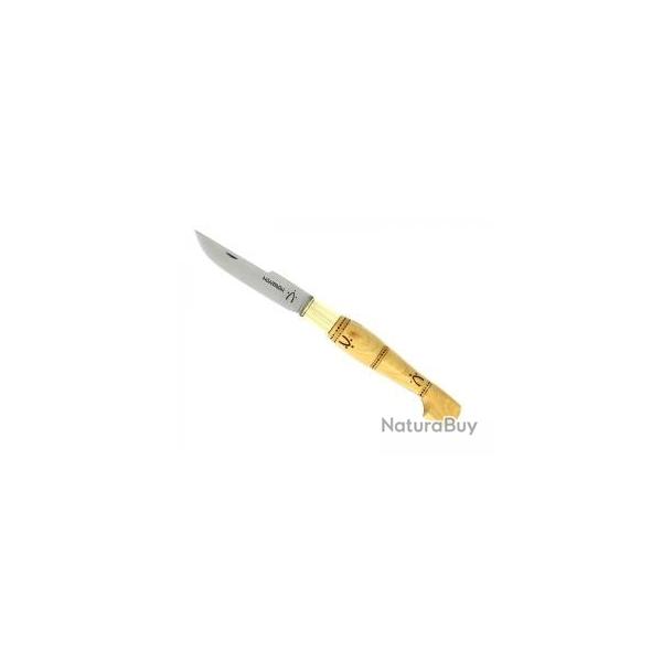 Couteau Nontron n 25 K lame catalane acier inox T12 satine  manche sabot