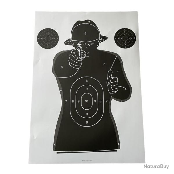 CIBLES 50X70 BUSTE POLICE X100 - COURT