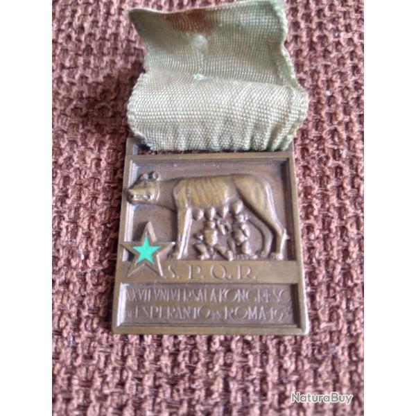 Medaille congr�s esperanto Rome 1935