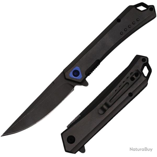 Couteau ElitEdge A/O Lame Drop Point Acier 3Cr13 Blk Manche Acier Inoxydable BLK Clip EE10A83SBK