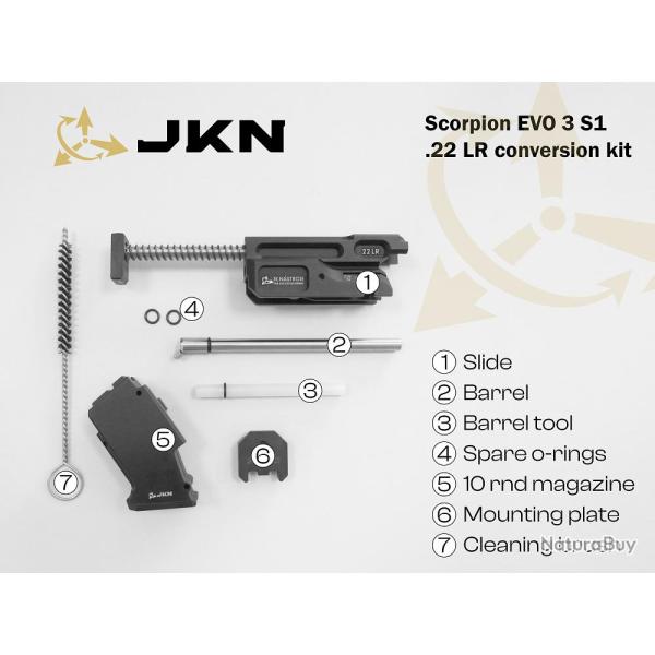 Conversion JKN pour CZ Scorpion Evo3 S1 Cal.22LR