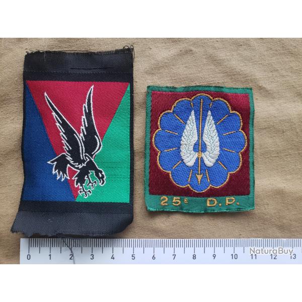 Insignes 10�me et 25�me Division Parachutiste �poque Alg�rie TAP Para Bigeard