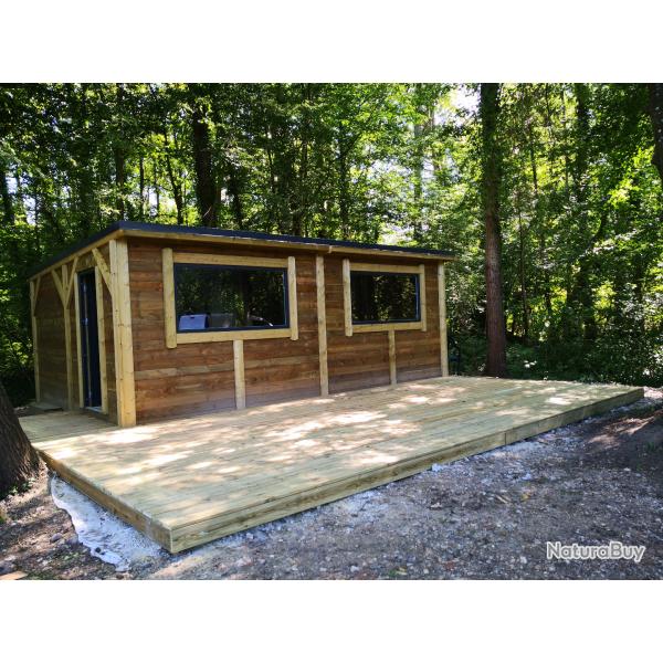 Chalet bois 31,5 m�  Sur mesure, �tat neuf (prix n�gociable)