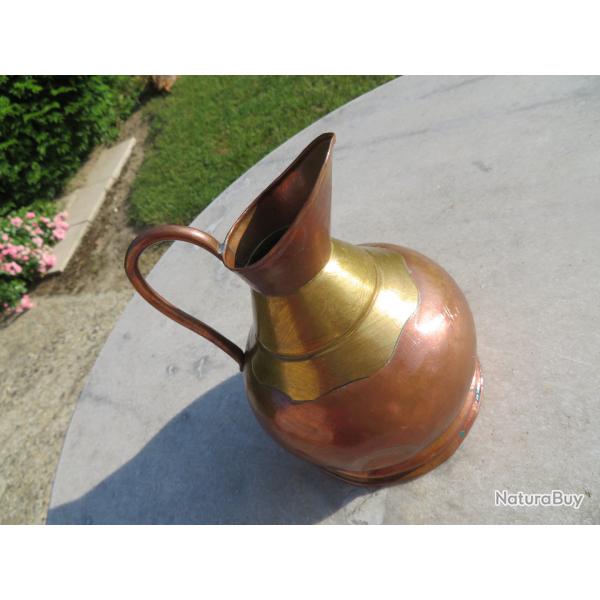 VINTAGE - Ancienne cruche/carafe en Cuivre & Laiton - FRANCE (XX�)