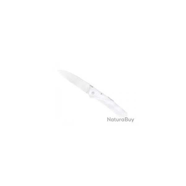 Couteau Florinox  KIANA lame � cran acier X35Cr16N manche blanc avec motif origine