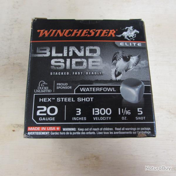Cartouche de chasse acier WINCHESTER Blind Side calibre 20 plomb n�5