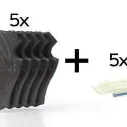 Pack de 5 plaques &agrave; troph&eacute;e 19x12 cm + 5 supports plastique - Fonc&eacute;es